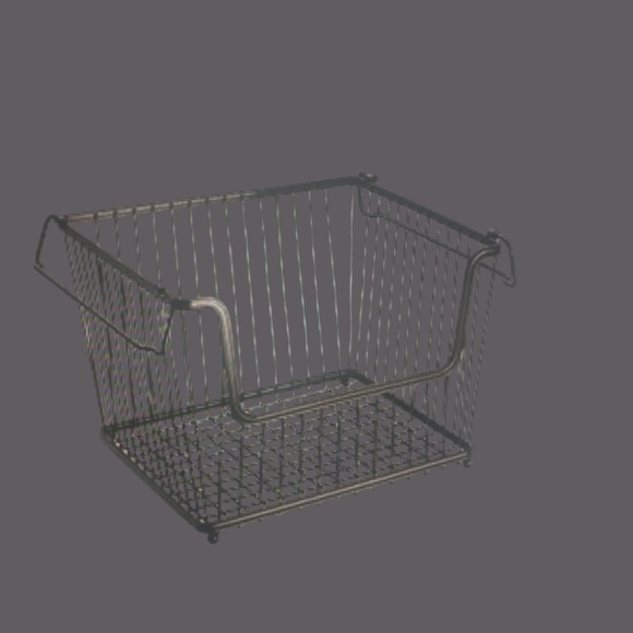 M Design Stackable Metal Basket for Kitchen Storage Large Wire Farmhouse Bin - Picture 4 of 4